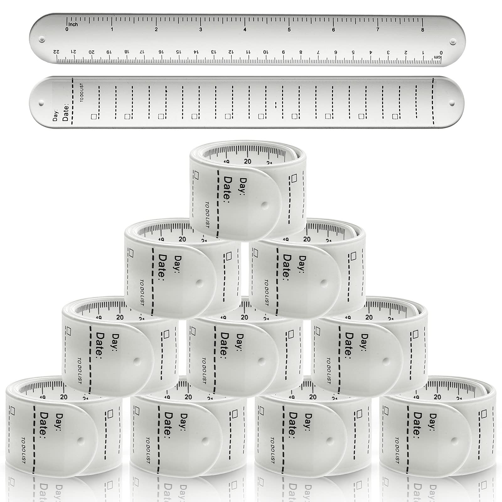 Outus 10 Pieces Silicone Memo Wrist Band to Do List Slap Bracelet Nurse Wrist Notepad Waterproof Reusable Erasable Wrist Strap Gifts for Student Nurse