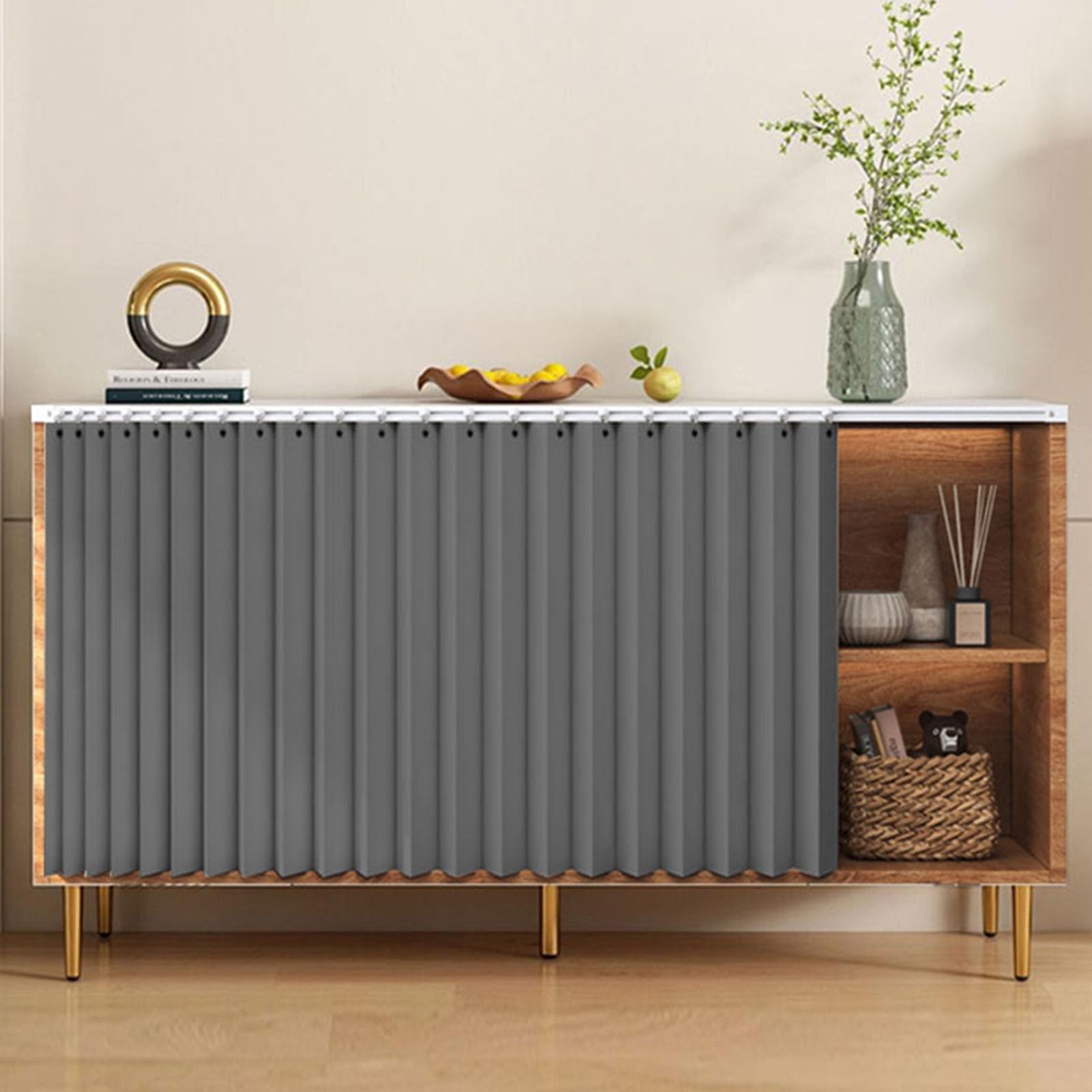 Red autoadhesiva gris para colgar, plegable, 100 x 60 cm, solución de almacenamiento para estantes y cajones, organizador versátil para el hogar y la oficina
