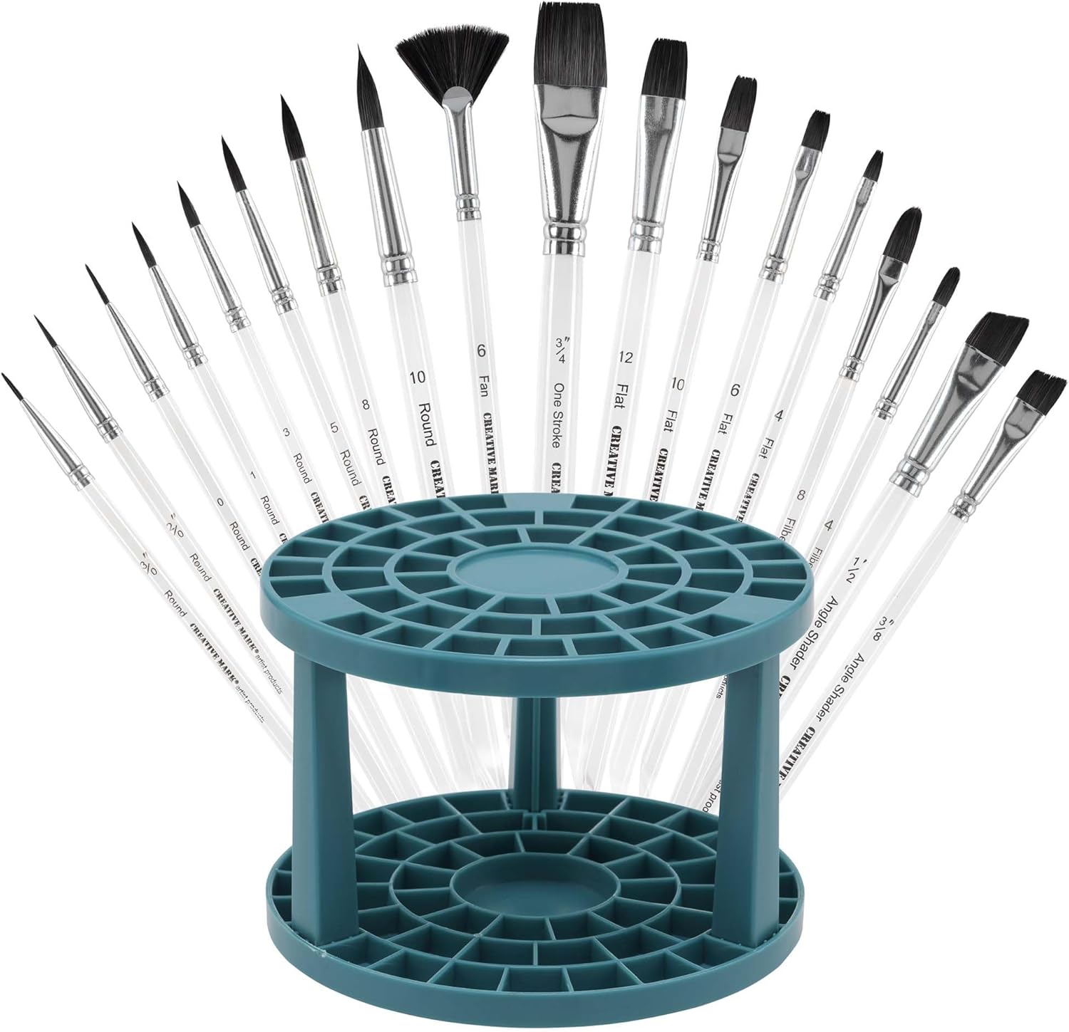 Creative Mark Artist Brush Crate Set - Organizing Crate with Brushes for Artists, Professionals, Studios, Students, & More! - Teal