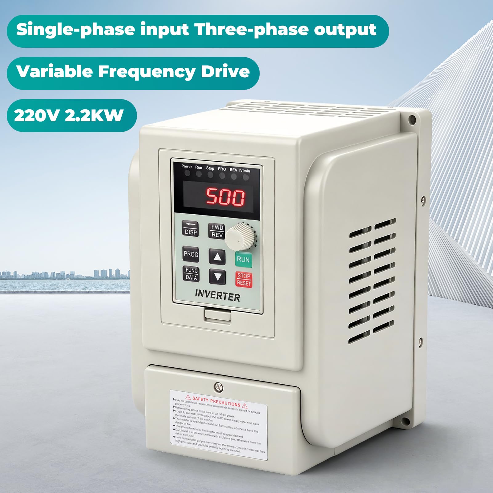 2.2KW 220V Variador de Frecuencia Monofasico Control de Velocidad