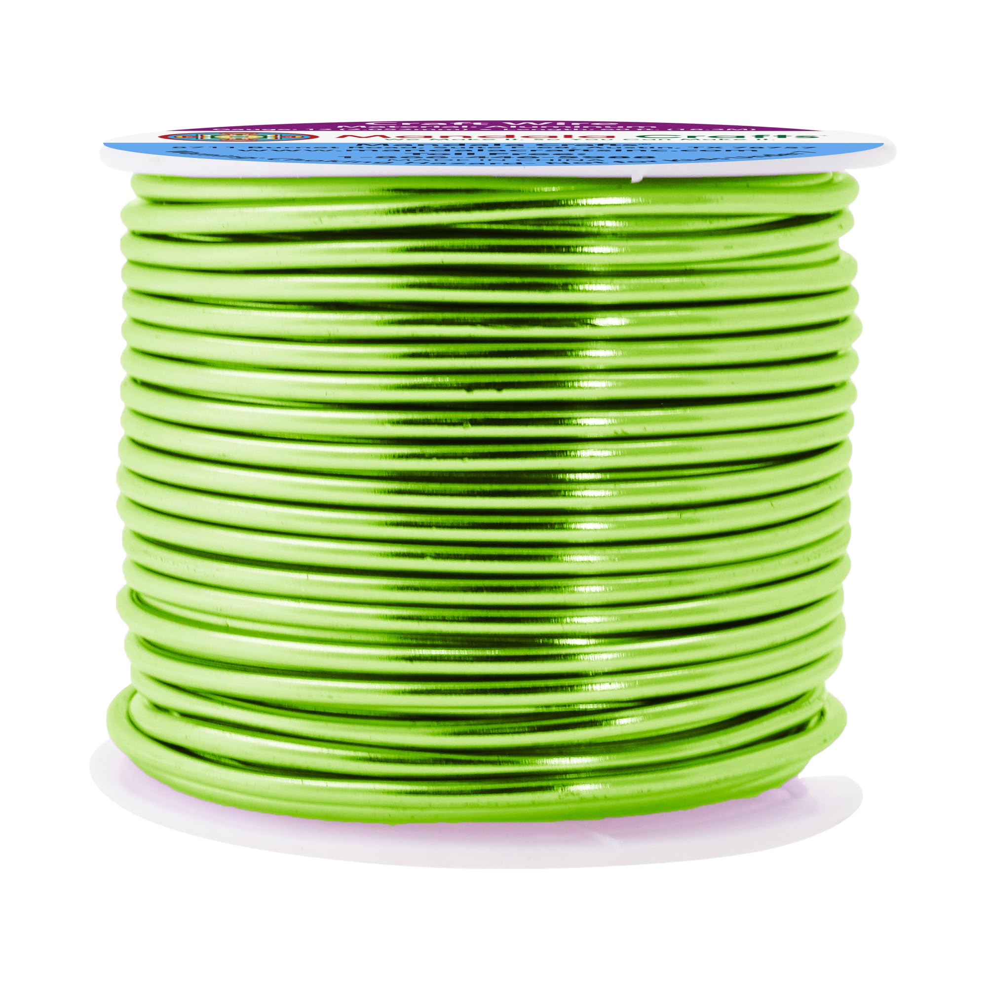 Mandala Crafts 12 Gauge Anodized Aluminum Craft Wire for Jewelry Making - 60 FT Colored Flexible Lime Green Wire - Bendable for Bonsai Armature Crafting Sculpting