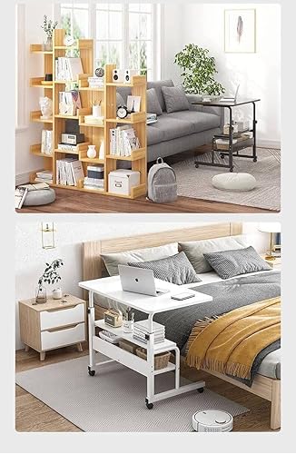 Miniatura 13 de Escritorio universal movible mesa para espacios pequeños almacenamiento conveniente escritorio portátil computadora escritorio ajustable casa Negro