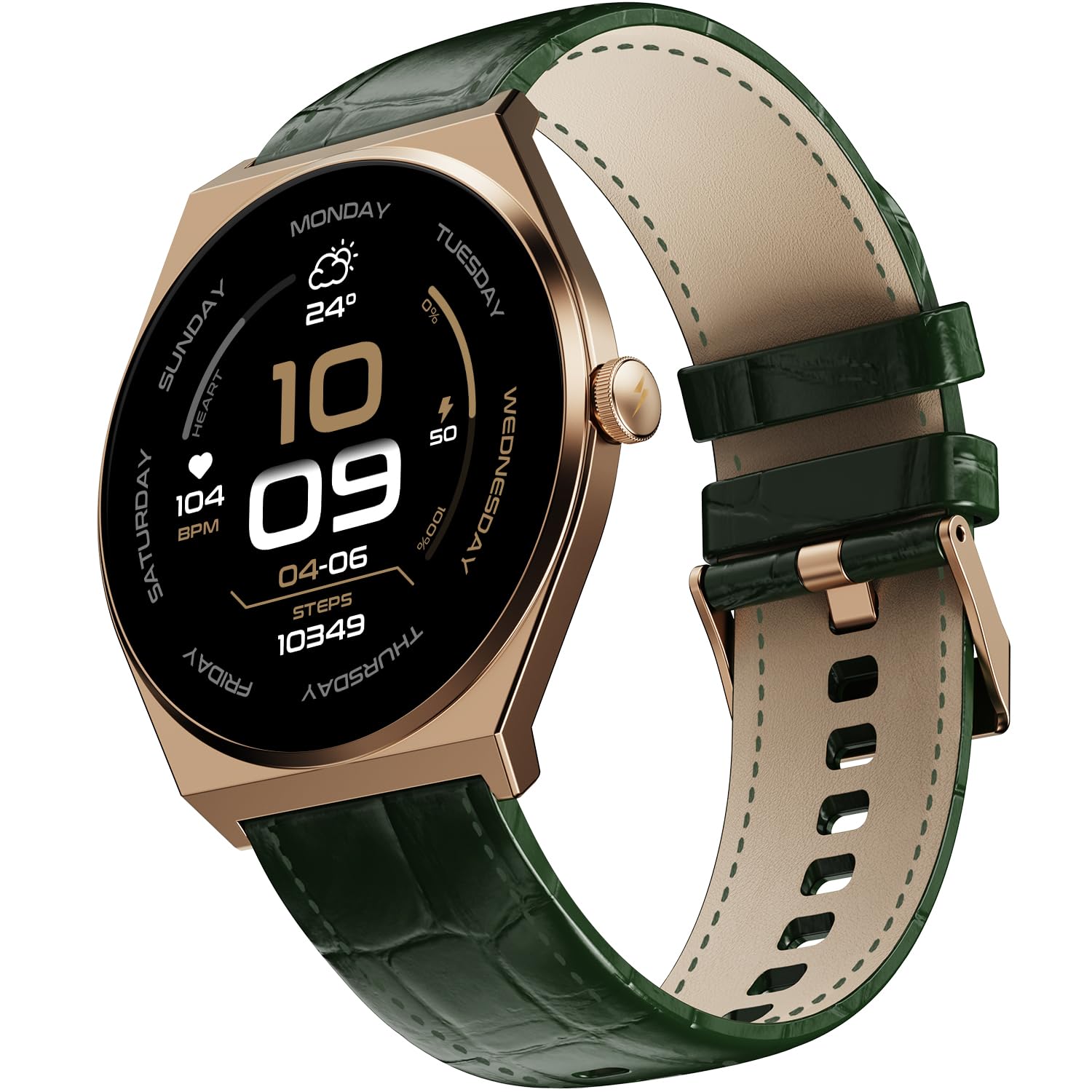 Fire-Boltt Legacy Luxury Round Smart Watch 1.43″ Super AMOLED,Bluetooth Calling,Wireless Charging,Voice Assistant,SpO₂ & Heart Rate Monitor,110+ Sports Modes, Metal Smart Watch for Men & Women - Black — Amazon image 19