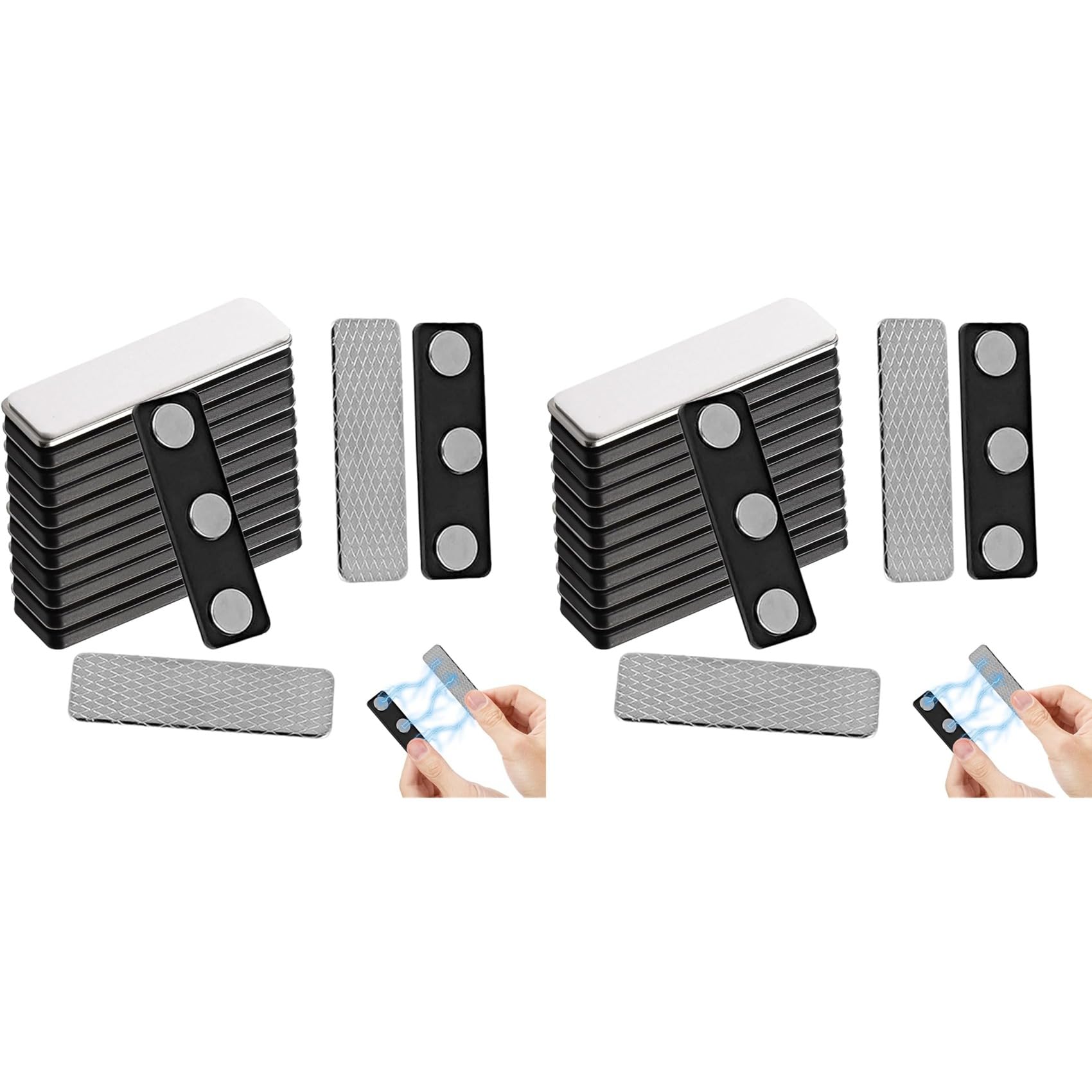 Hndhbfgrt 24Pairs Curtain Magnets,Adhesive Magnets for Blinds,Magnet for Curtains,Magnetic Clips for Shower Blackout
