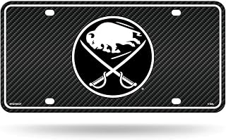 Rico Industries NHL Hockey Carbon Fiber Metal Auto Tag 6" x 12" - Great for Truck/Car/SUV