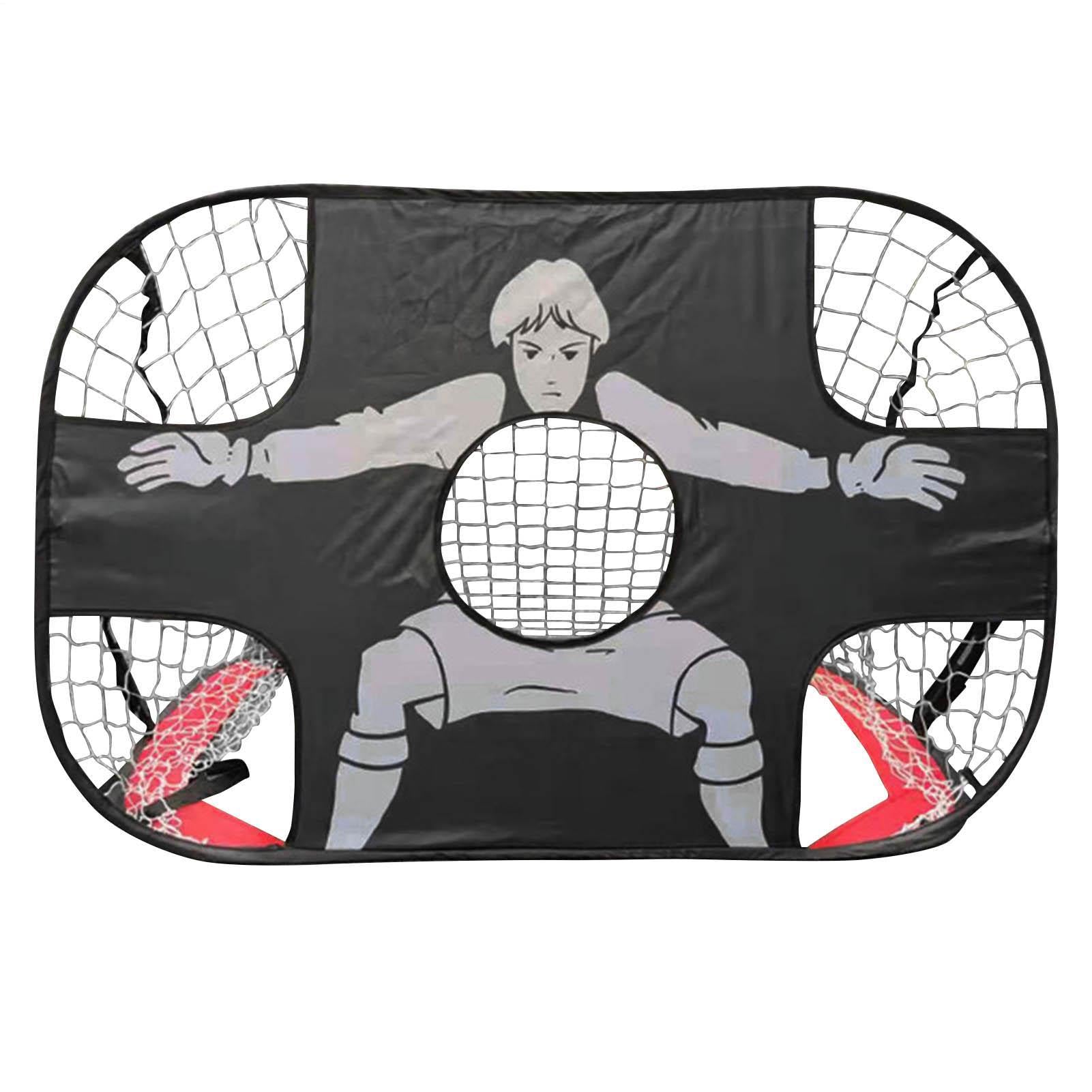Porta da calcio per bambini, 120 x 80 x 80 cm, porta da calcio pieghevole e pieghevole, porta da calcio in tessuto Oxford impermeabile, set per esercizi da cortile, attrezzatura da tiro, controllo