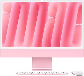 iMac All-in-One Desktop Computer with M4 chip with 10-core CPU and 10-core GPU: Built for Apple Intelligence, 24-inch Retina Display, 16GB Unified Memory, 256GB SSD storage; Pink