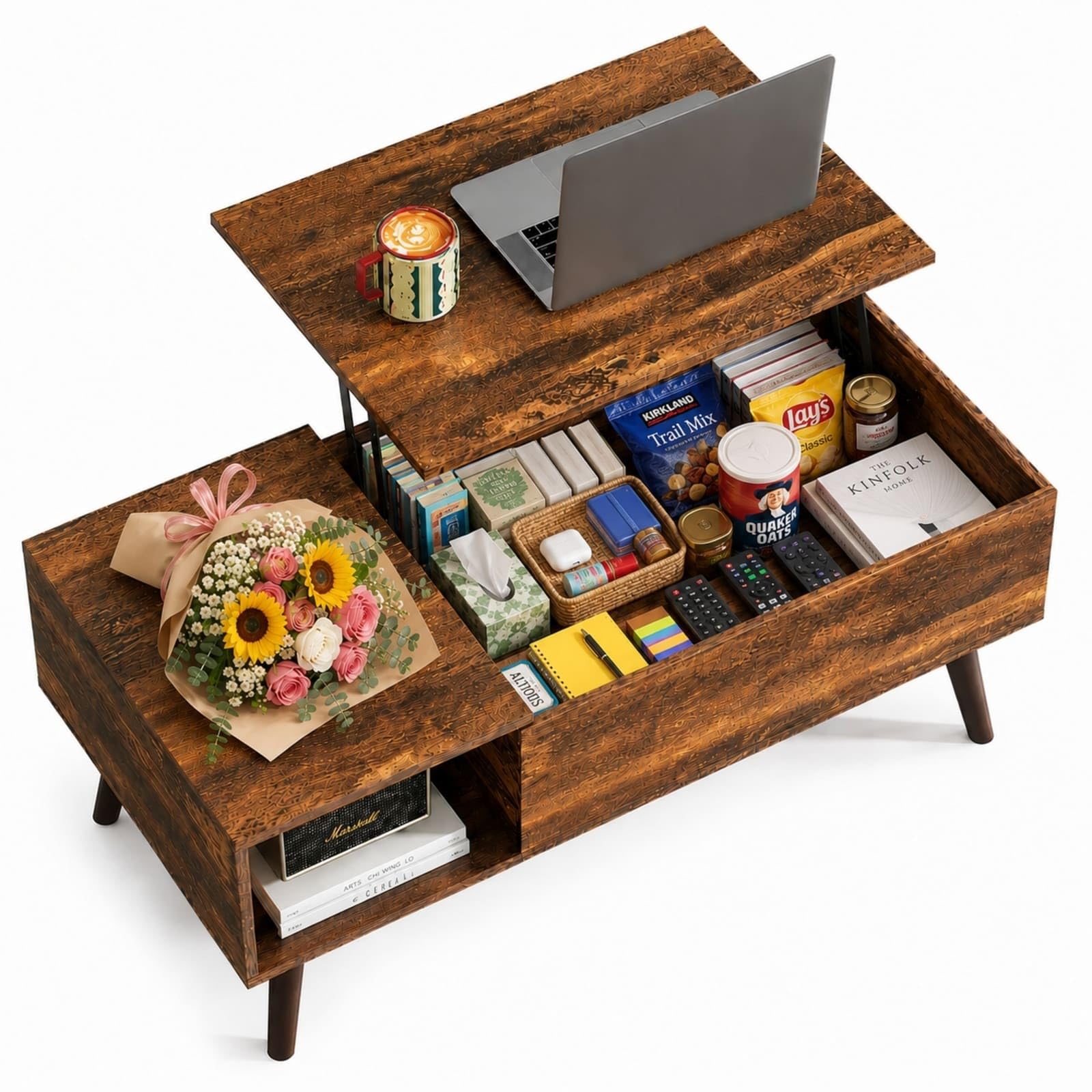 Modern Wooden Lift-Top Coffee Table