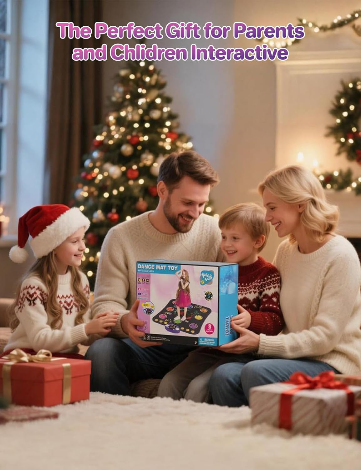 Dance Mat Toys for 3-12 Year Old Kids,Bluetooth Dance Pad with Light-Up 8 Keys,Interactive Dance Game with 4 Modes,Non-Slip & Built-in Music,Christmas Birthday Gift for Girls,Boys,Blue - Image 4