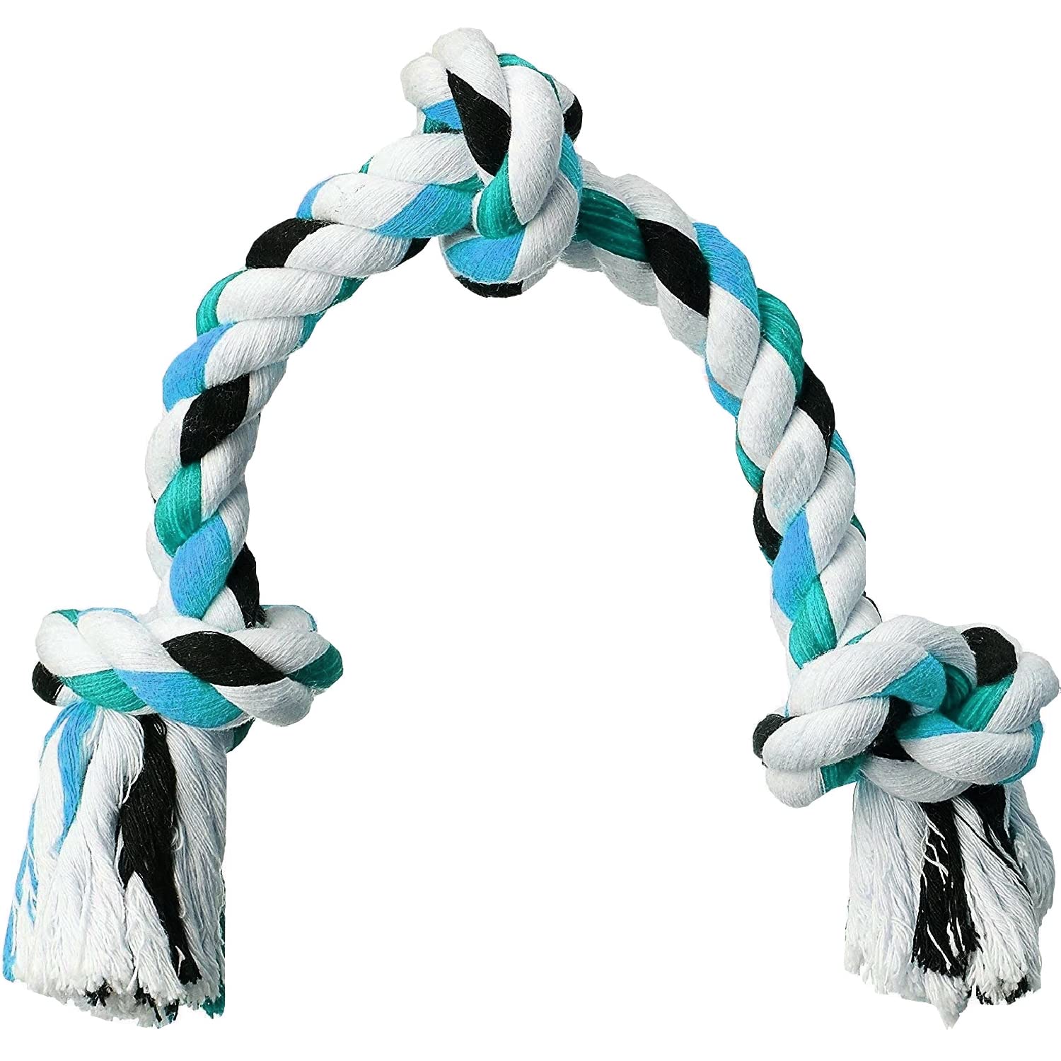 Cotton Rope Dog Chew Toy for Medium to Adult Dogs Long - Extra Durable Indestructible Dog Toy for Aggressive Chewers and Large Dog Breeds (3 Knot Medium)