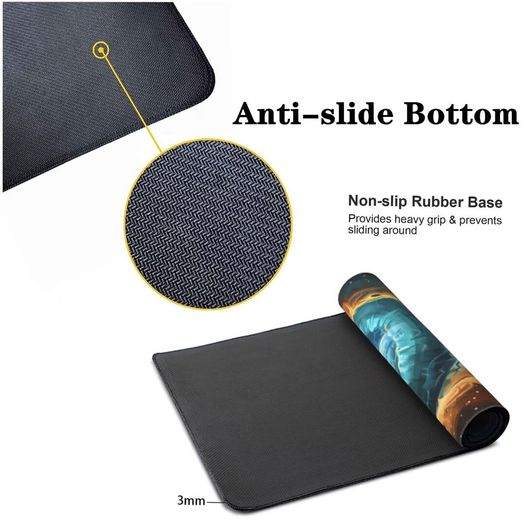 Tapis de Souris Univers Tapis de Souris XXL, Extra Grand Tapis Souris Gamer XXL Tapis de Souris Gaming Mouse Pad avec Base Atidérapante pour Maison/Bureau/Gamer (1000 x 500 x 3 mm, Yeux mystérieux)