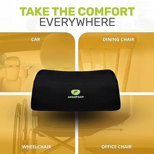 Miniatura 8 de ErgoFoam Cojines para silla de ruedas para aliviar la presión, transpirable, cojín de gel cómodo, cojín ligero de espuma viscoelástica para silla de