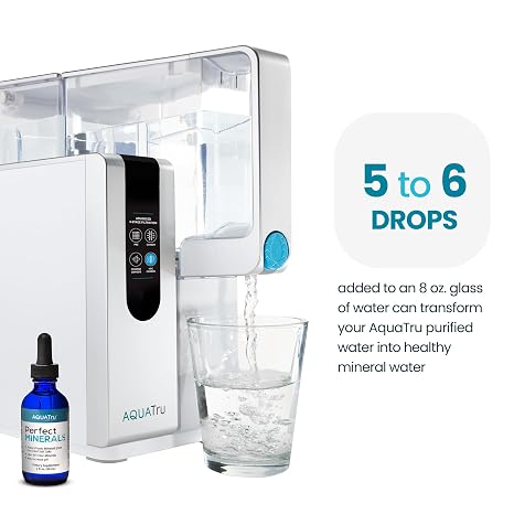 AQUA TRU Countertop Water Filtration System with Perfect Minerals Exclusive 4-Stage Ultra Reverse Osmosis Technology No Plumbing or Installation Required BPA Free, White