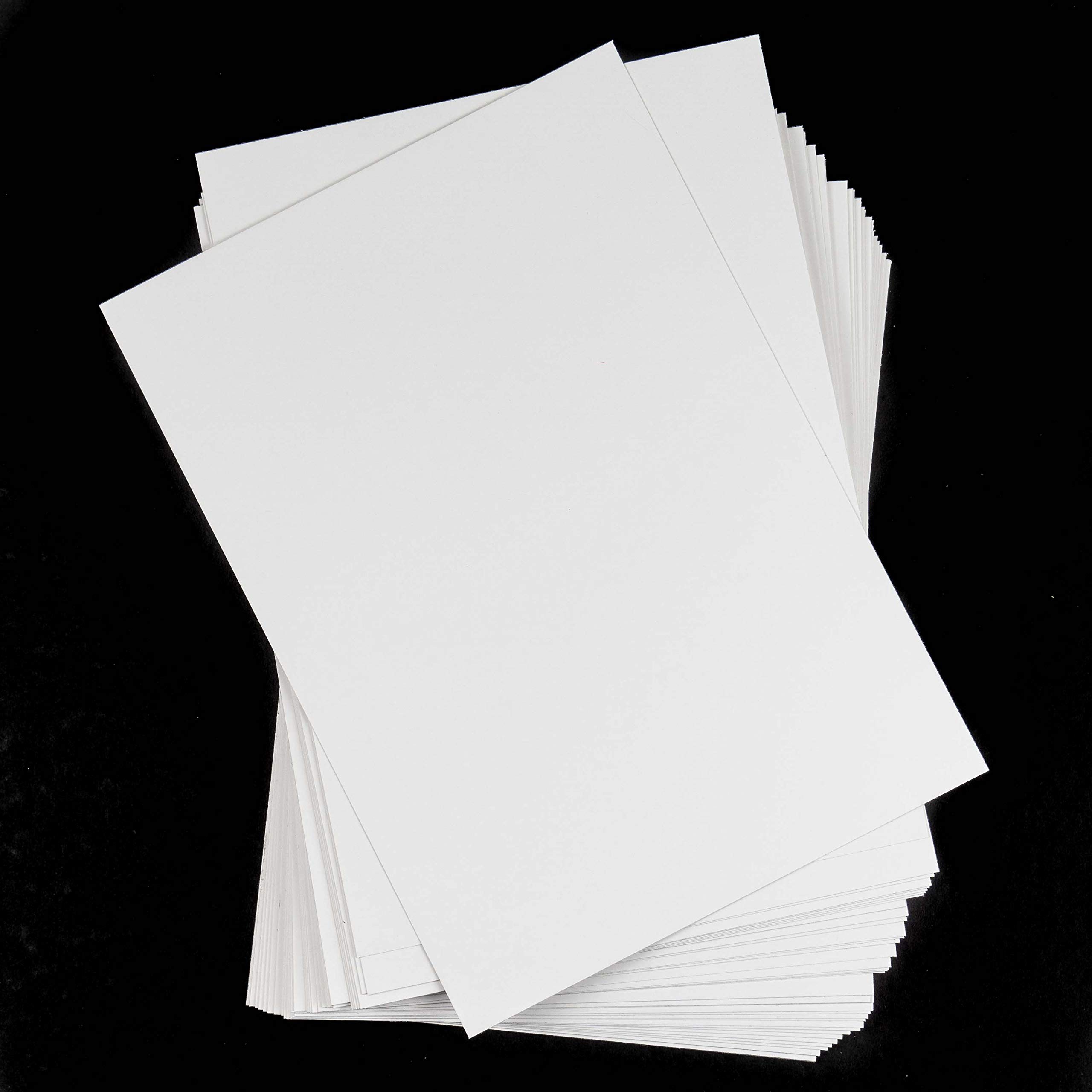 50 láminas Cartulina blanca DIN A4 300gr 0.5 mm, Cartón gráfico cuché estucado brillante, Semi rígido, de máxima calidad, para tarjetas, manualidades, impresión, packaging, Certificado FSC® image_2