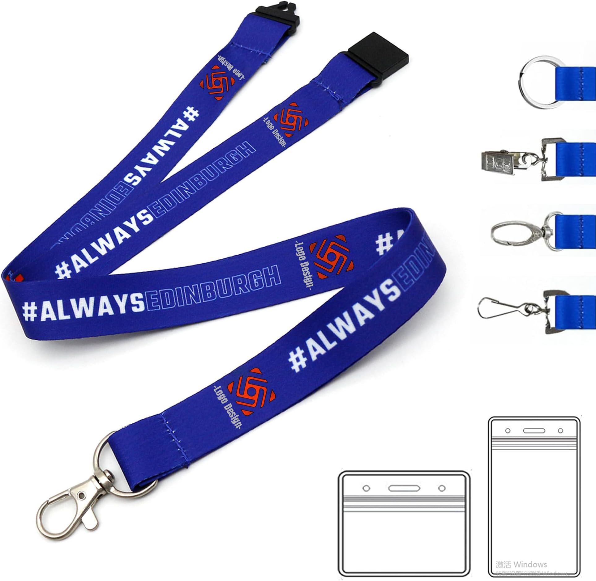 20PCS Custom Personalized Lanyards Bulk with Text/Logo/Photo/Name,Personalized Neck Strap ID Badge Lanyard for Keys Office School