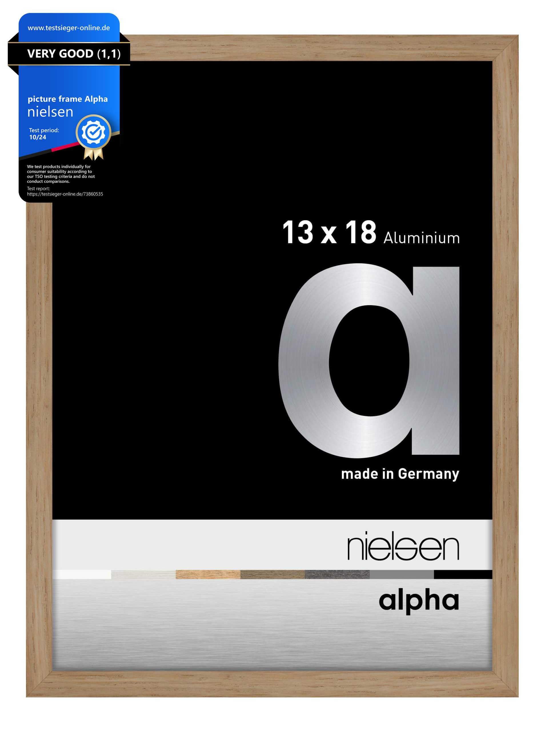 Nielsen Beech Wood Aluminum Frame Alpha, 13X18 Cm, Oak