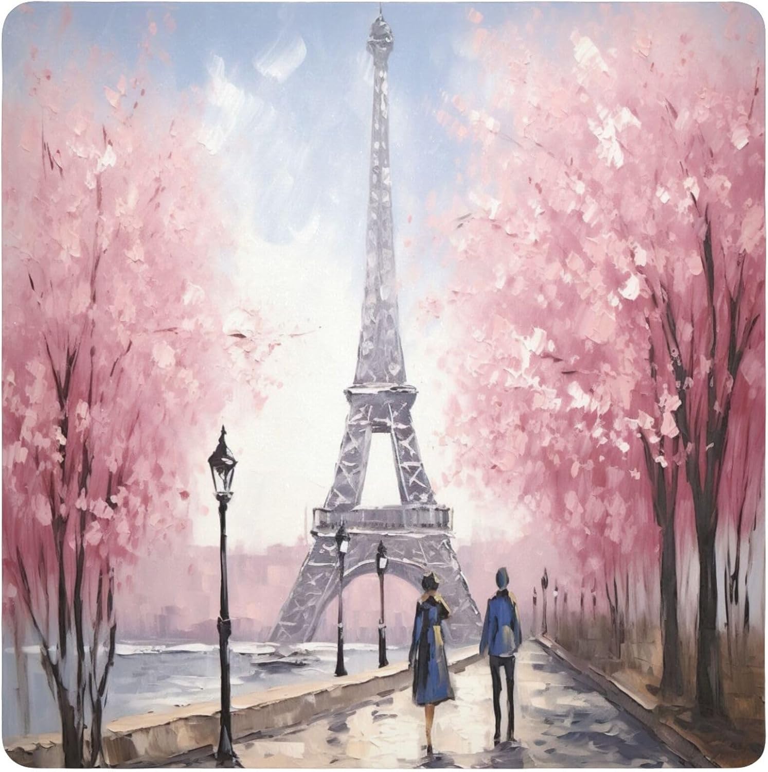 Spring Eiffel Tower Magic Self-Adhesive Cloth Makeup Bag Portable Protective Camera Lens Wrap Cosmetic Wrap Cloth Bag, Open Lay Flat Makeup Bag Women Travel Essentials, 21.7in