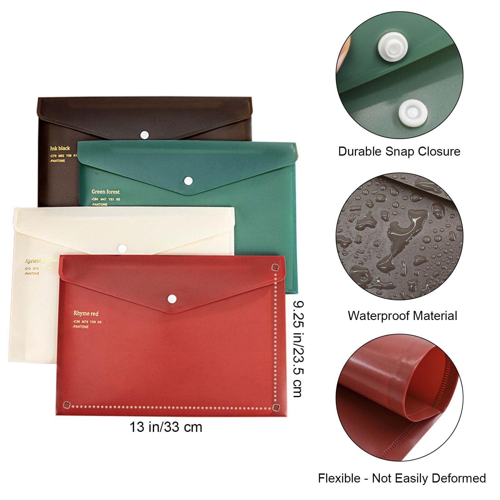 Envelopes Letter Size VANRA File Folders Letter Size 12 Pack Plastic ...