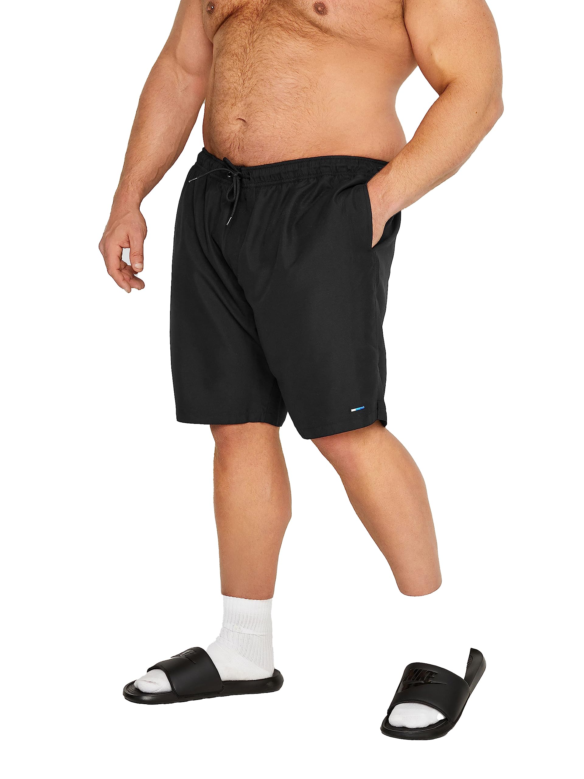 Badrhino Men's Black Big & Tall Swim Shorts - Plus Curve 7XL-8Xl Plus
