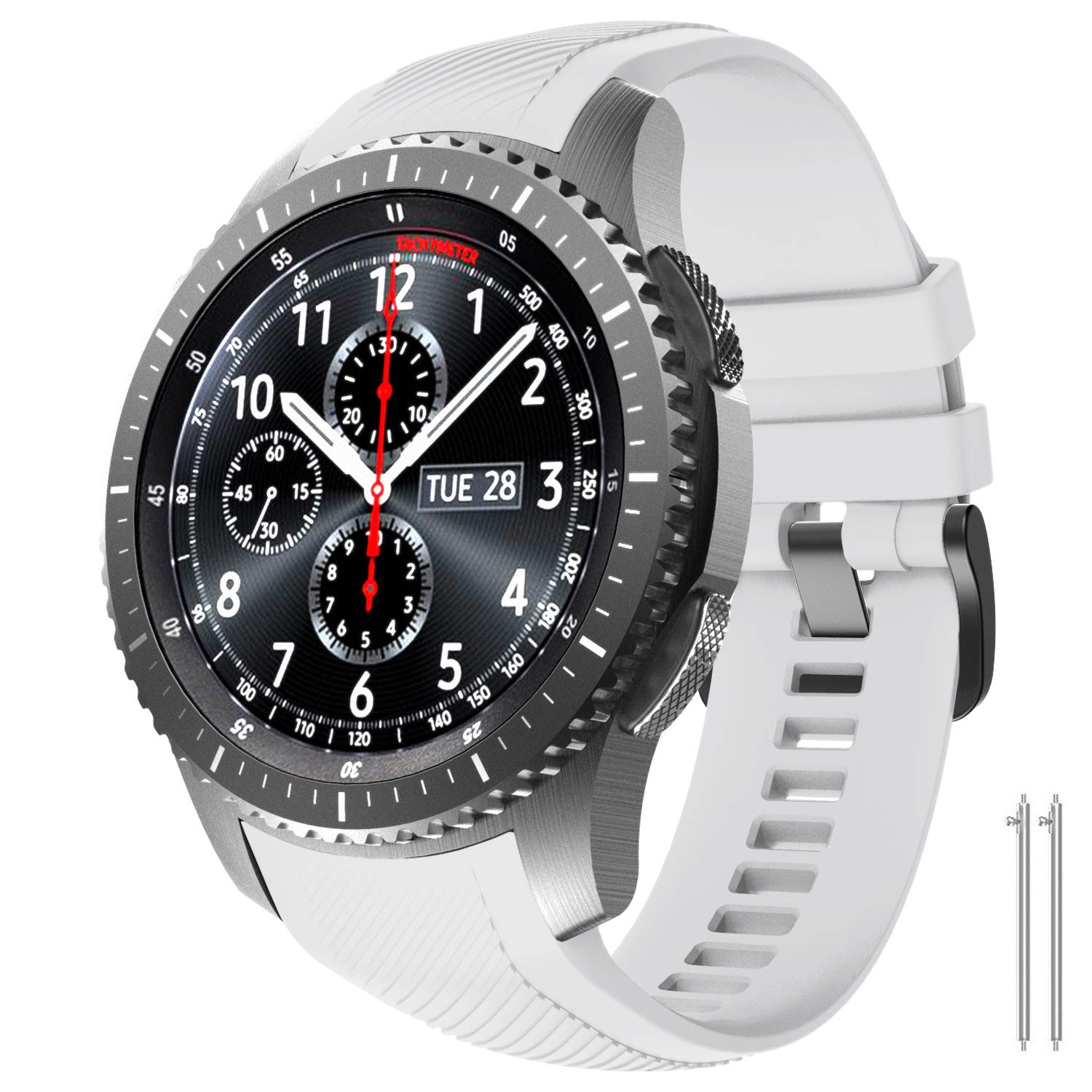 NotoCity Silicone Replacement Band for Gear S3 Frontier/Classic and Galaxy Watch 46mm - No Gaps (White)