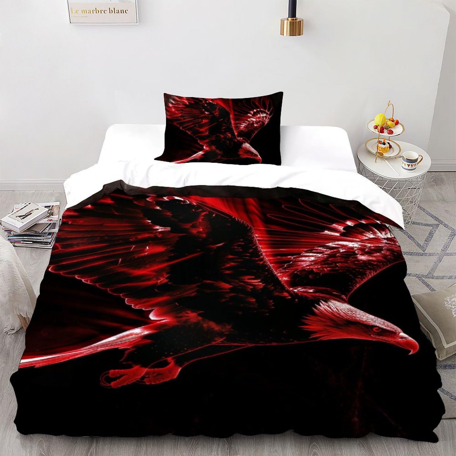 Housse de couette 135x200cm en microfibre douce anti-plis pour lit single