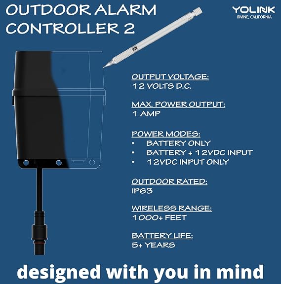 Outdoor Alarm Controller 2, Siren/Alarm/Relay Controller, 130dB Siren with 12VDC on, YoLink Hub Required for Full-Functionality!