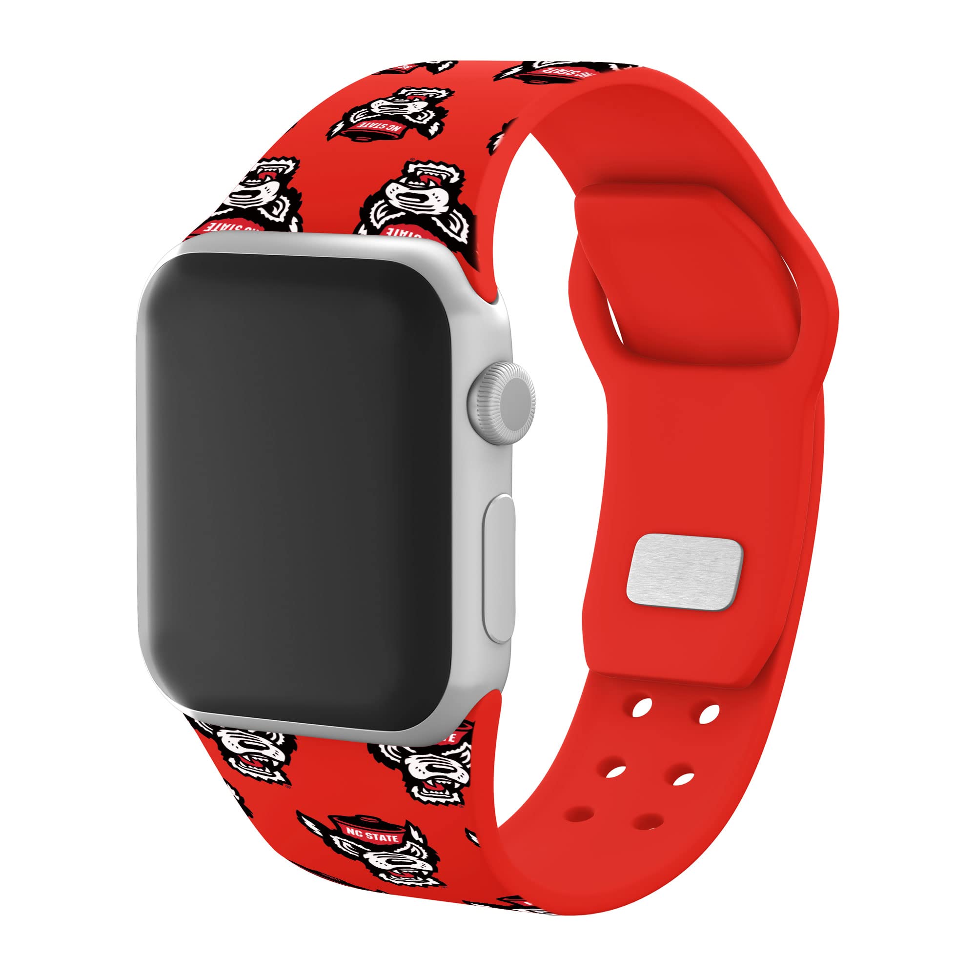 Affinity Bands North Carolina State Wolfpack HD Watch Band Compatible with Apple Watch (38/40/41mm Long Repeating)
