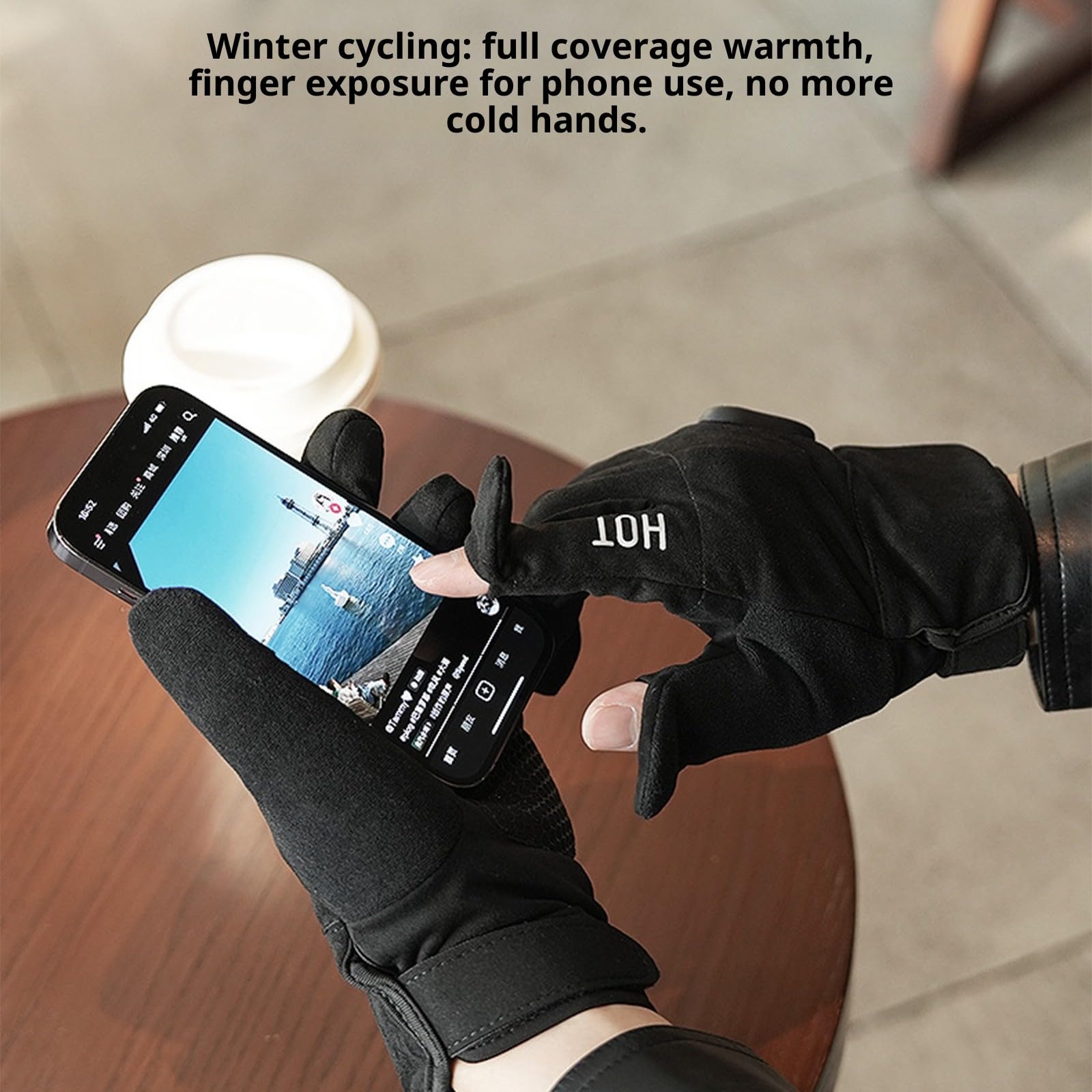 Guantes térmicos recargables para hombres y mujeres, 5 niveles de calor, batería de 3000 mAh, resistentes al viento, térmicos, para esquí, ciclismo, clima frío