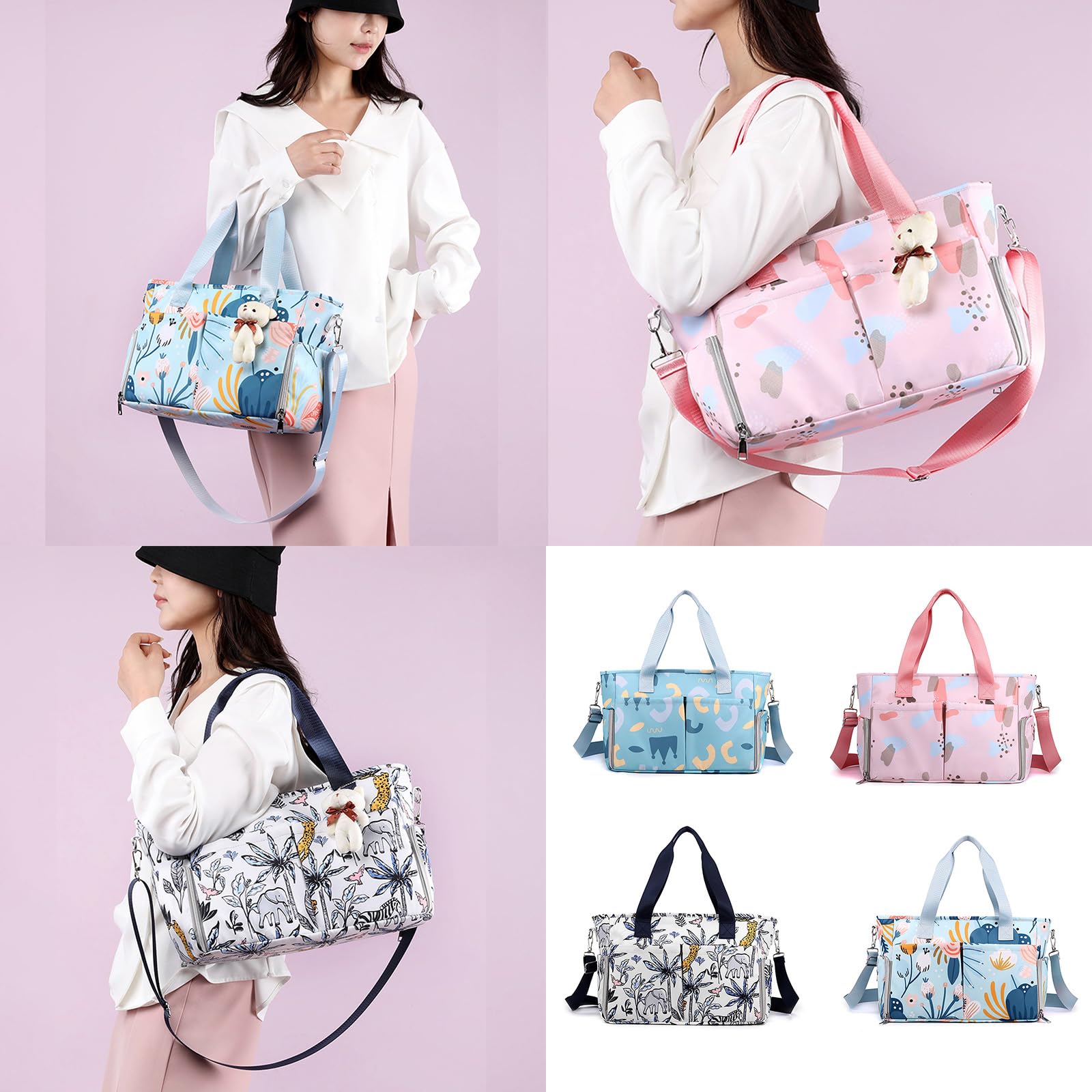 Borsa premaman multiuso con tracolla regolabile, borsa da viaggio per passeggino, grande capacità, organizer per mamme