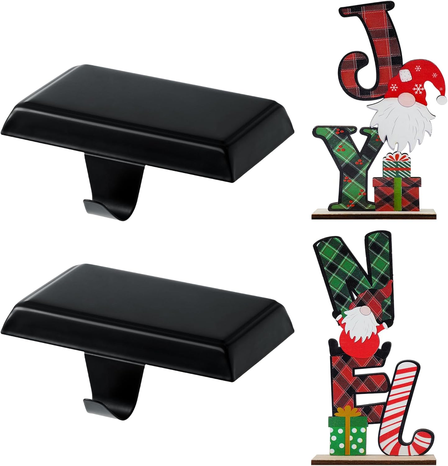 LOVYNO 2PCS Christmas Stocking Holders Black Christmas