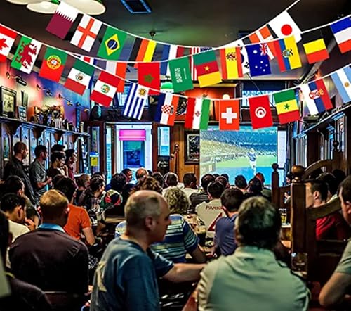 Miniatura 2 de Bandera de 32 países banderas pequeñas para colgar banderas internacionales banderas de cadena para decoración de bares clubes deportivos banderas
