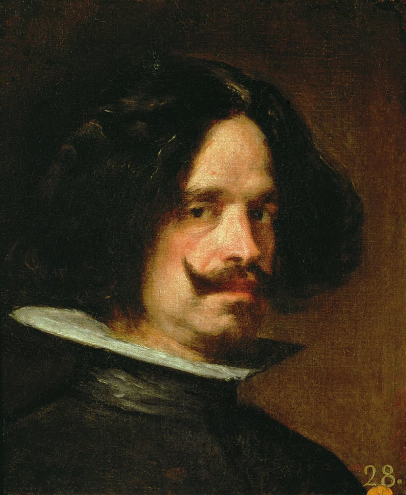 HRJUBWREE Classic Canvas Picture Art Canvas Print Modern Oil Painting Self Portrait by Diego Velázquez Artwork on Wall for Office Decor 60x90cm