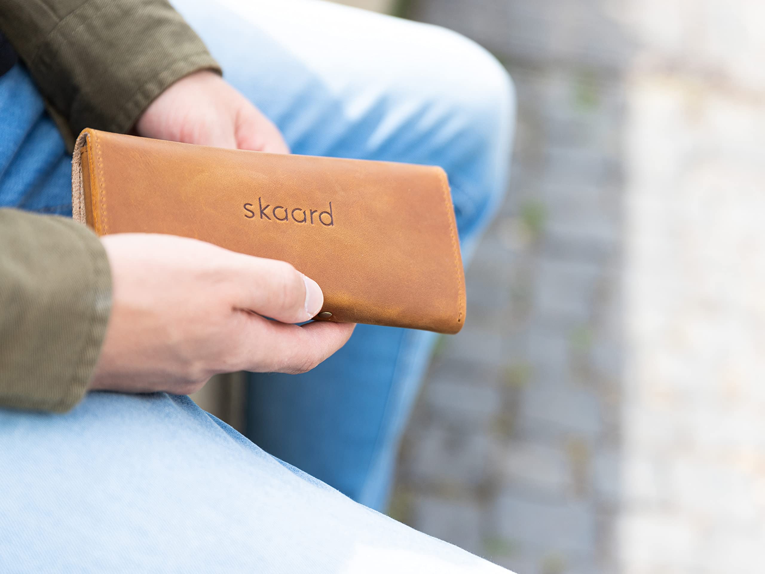 skaard Etui à Lunettes | Damme & Homme | Cuir Véritable | Look Vintage | Marron