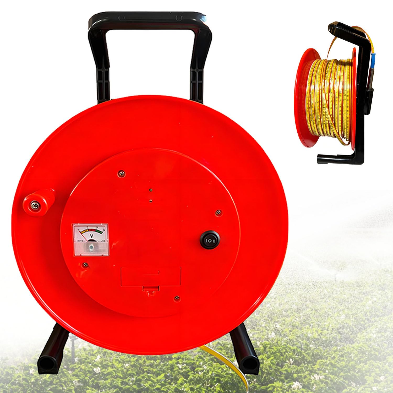 DUMIPME Hydrological Piezometer Water Depth Meter, Steel Tape Groundwater Detector with Dual Alarm for Reservoir Dam Seepage Monitoring 30m(98.4ft)