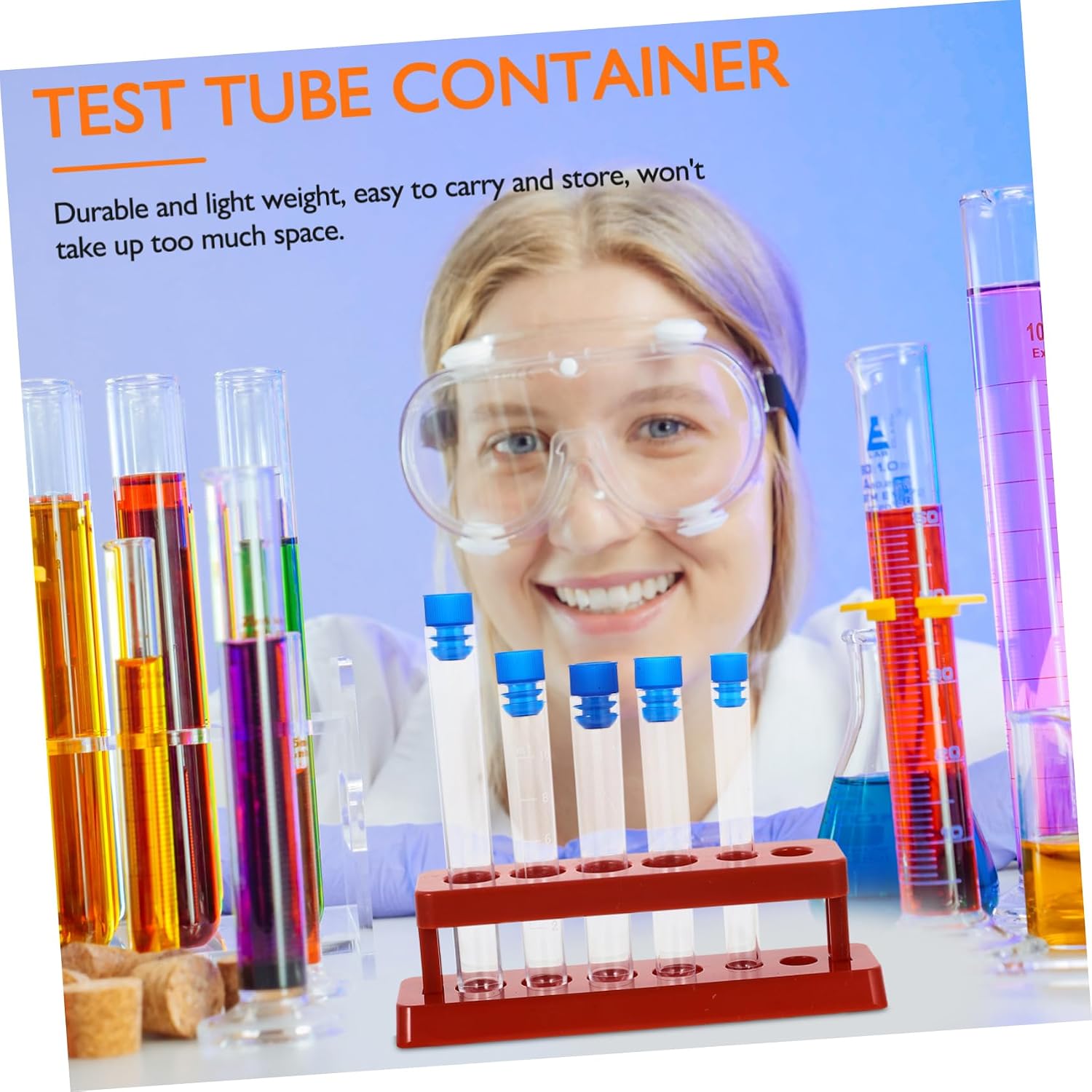 5pcs Plastic Test Tubes Rack for Scientific Experiments Liquid Containers for Labs Schools and Crafts Secure Storage for Powders and Liquids