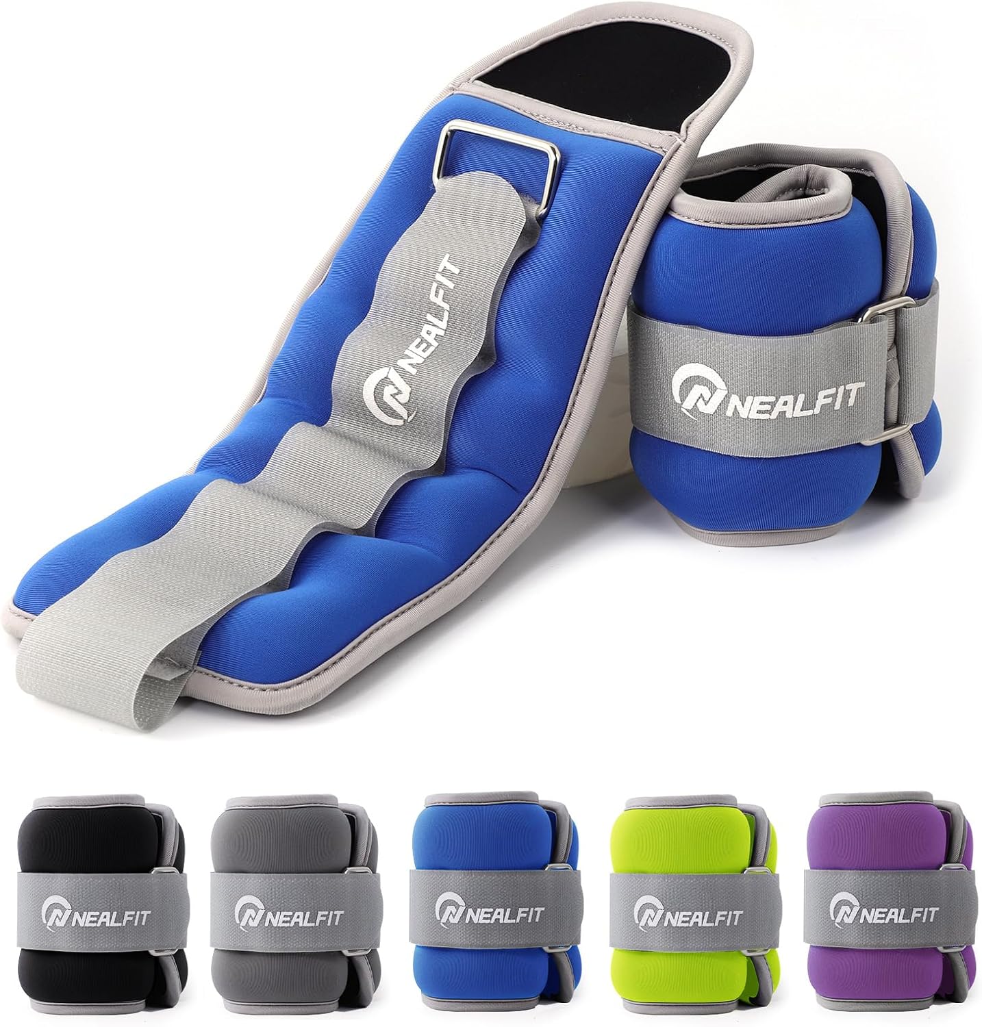 Ankle Weights for Men Women Kids, Leg Arm Wrist Weights with Adjustable Strap for Running, Gymnastics, Aerobics,Gym, Fitness Blue 2 lbs x 2