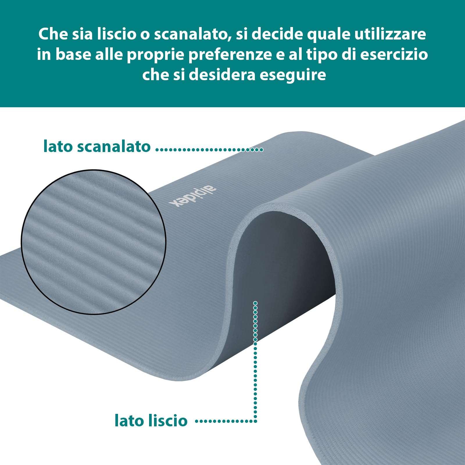 Tappetino Yoga Extra Spesso 1,5cm ALPIDEX - Antiscivolo, NBR, 3 Larghezze, Cinghia E E-Book - Foto 2