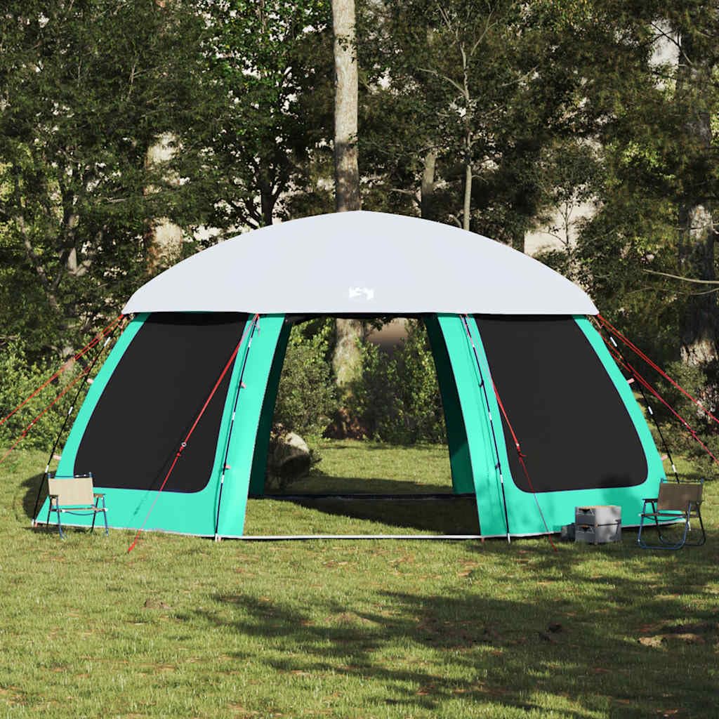 Carpa para Piscina con Desmontables y Paredes Azul 612x612 cm Verde mar