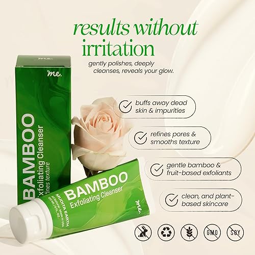 Miniatura 2 de Mudita Earth - Exfoliante facial de microdermoabrasión de bambú, 4 onzas, limpiador exfoliante probado por dermatólogos para cara y cuerpo, acné y