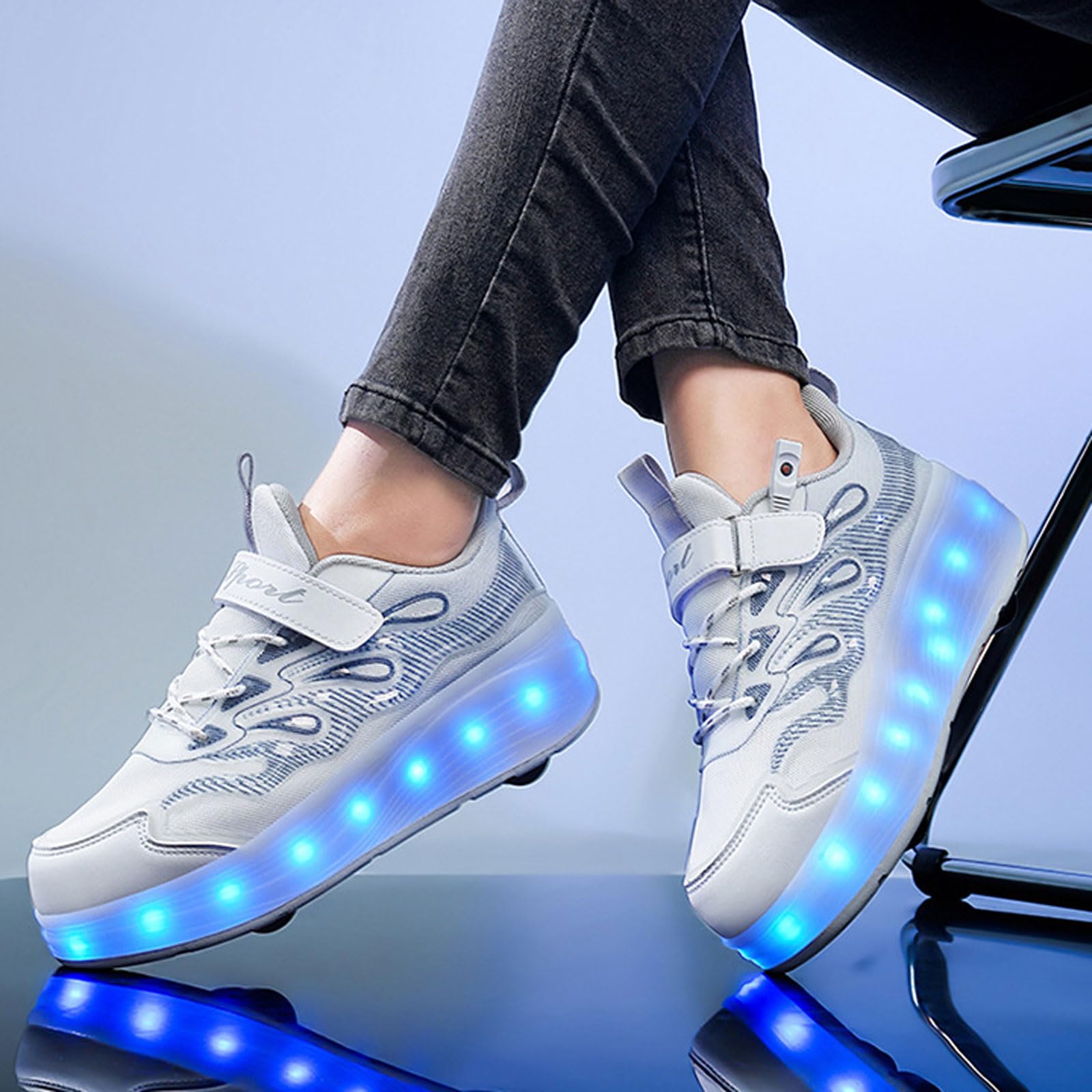 Zapatillas de Skateboarding Niñas Niños,Zapatillas Deportivas con Ruedas para niños,2 en 1 Zapatillas con Ruedas,Recargables,Comodidad,para Regalos de cumpleaños y Navidad