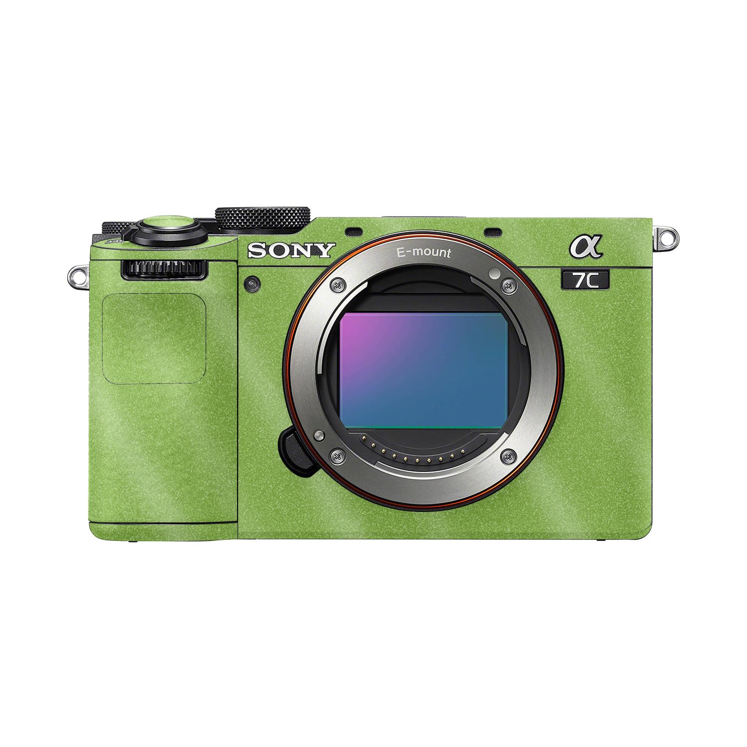 Glossy Glitter Camera Skin Compatible with Sony A7C Mark II (2023) - Solid Lime Green - Premium 3M Vinyl Protective Wrap Decal Cover - Easy to Apply | Crafted in the USA by MightySkins