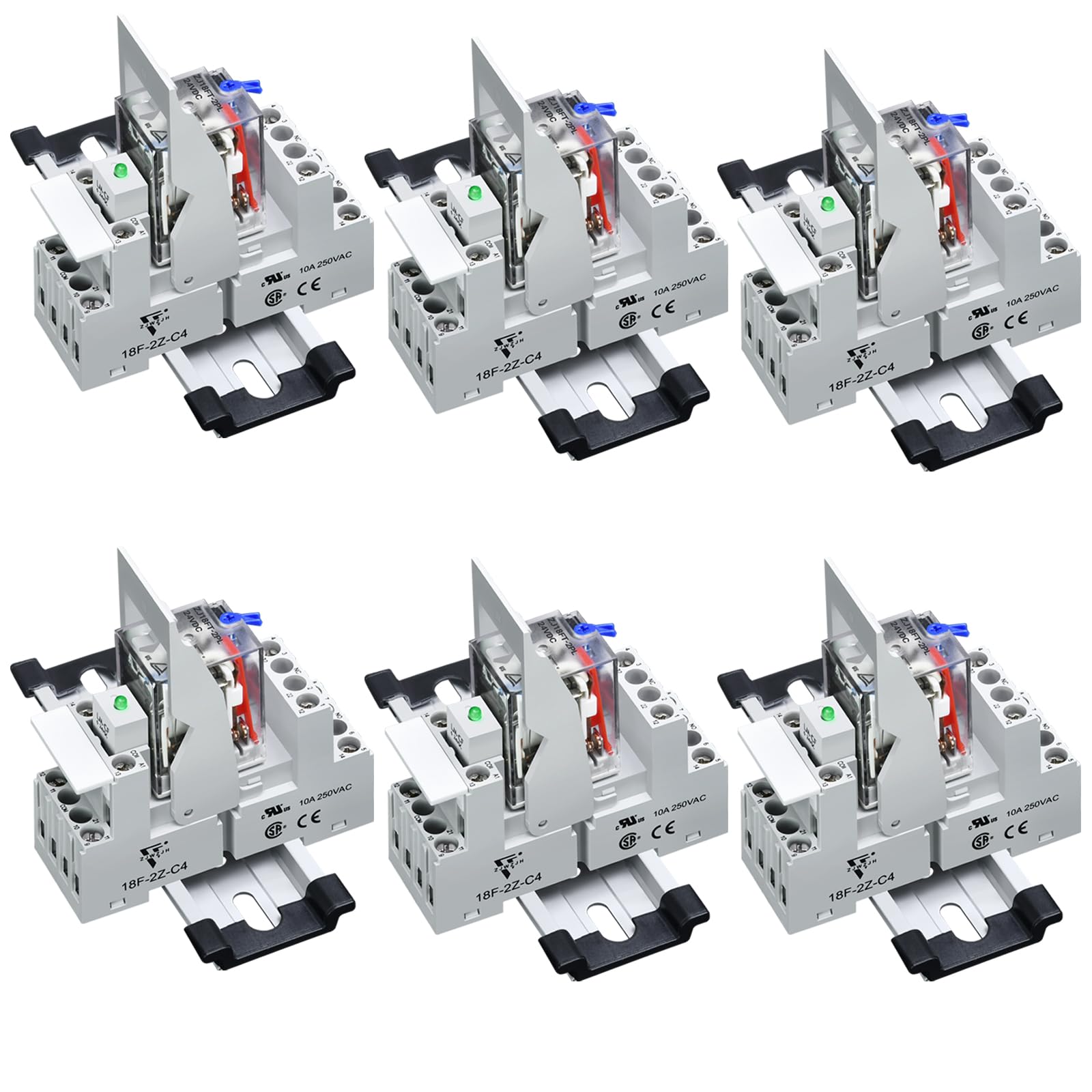 ⑤シーマ Amazon.com: 6Pcs 24V Electromagnetic Relay Din Rail Relay
