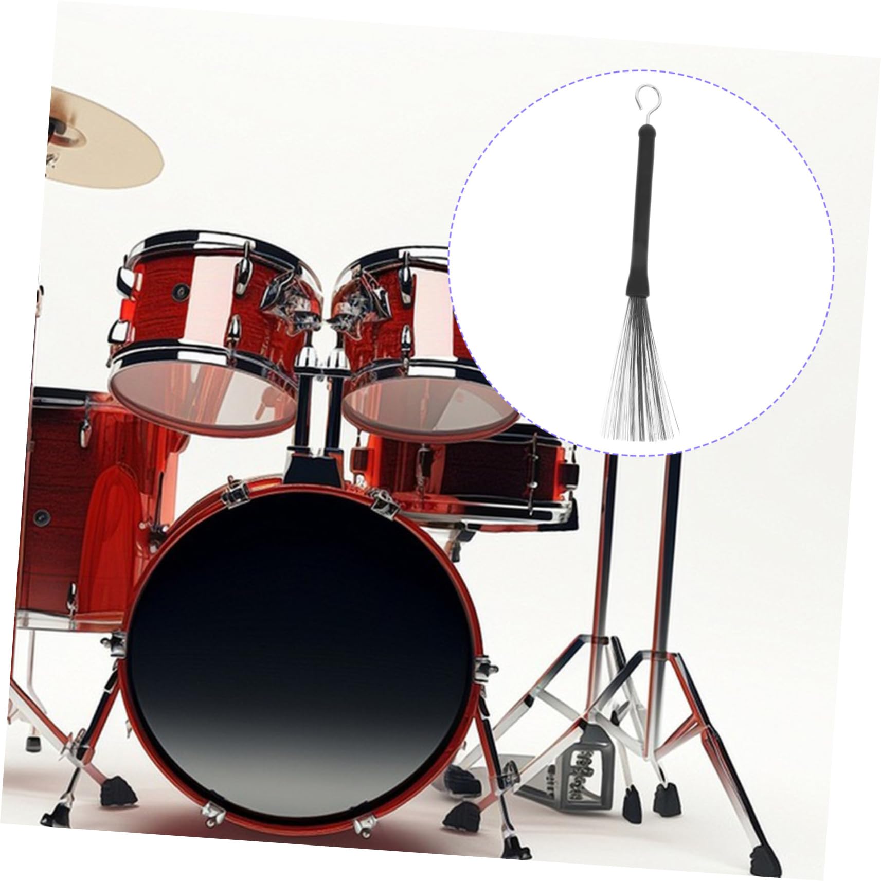 Alipis 2piezas Baquetas De Acero Inoxidable Cepillos De Alambre Retráctiles Para Instrumentos De Percusión Para Practicar y Tocar En Directo