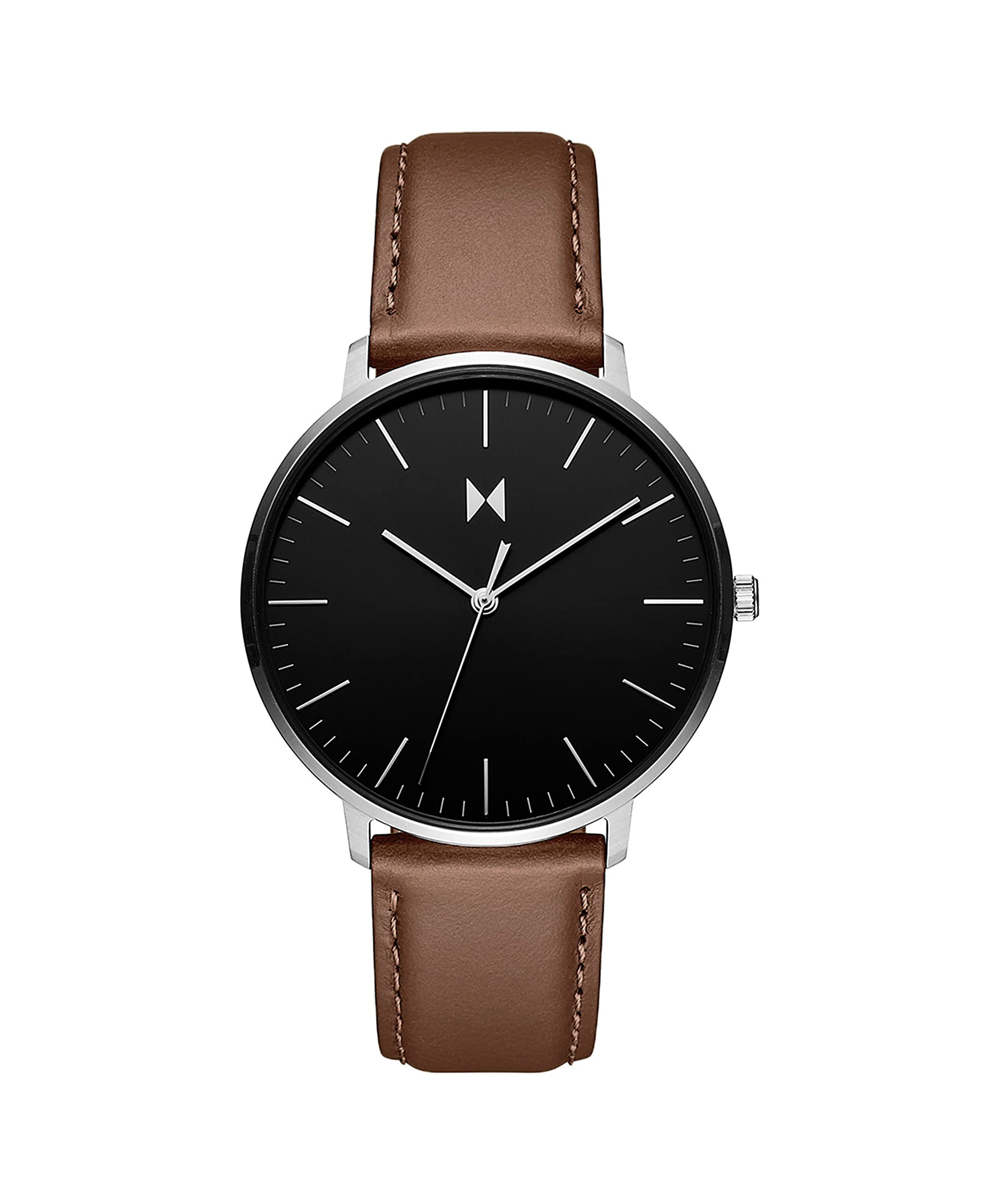MVMTMVMT Leather Legacy Slim Analog Black Dial Men Watch-28000210-D, Brown Band