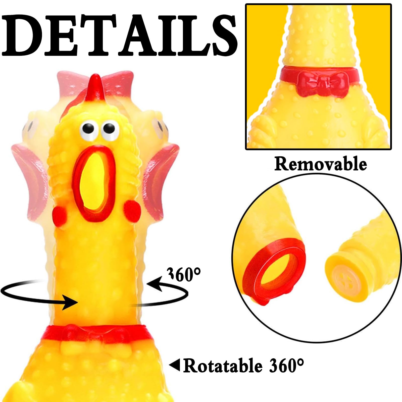 STOBOK Giocattolo di pollo di gomma Squeeze Urlando Giocattolo di pollo Squawking Scherzo Novità Bomboniere per Bambini Giocattoli Pet