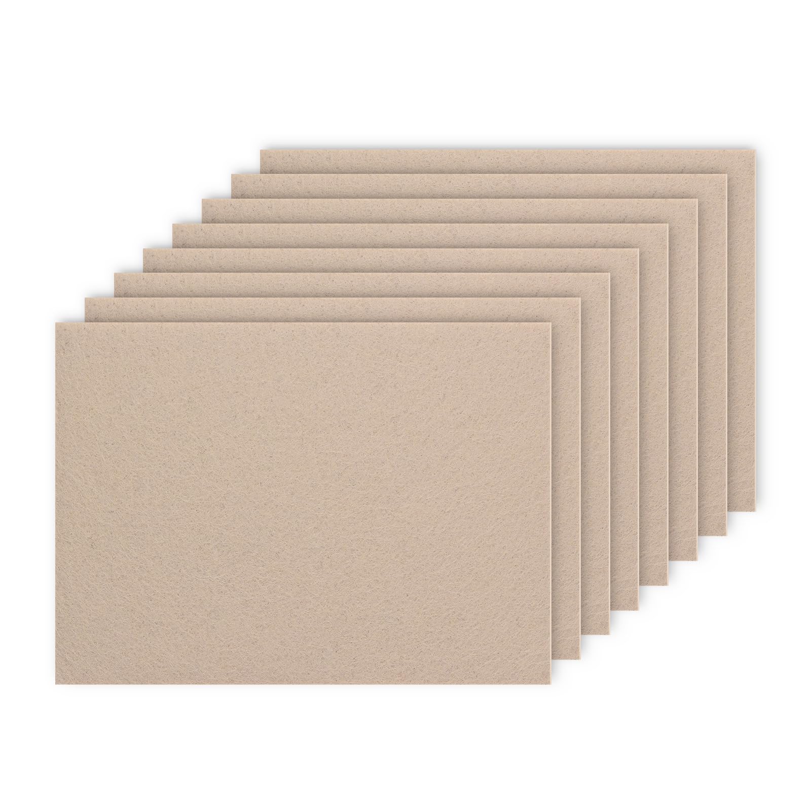 Felt Pads for Furniture Feet, 5mm Thick Heavy Duty Self Adhesive Felt Sheets, 20×16cm Cut-to-Size Floor Protectors, Chair Leg Protectors for Hardwood, Laminate & Tile Floors, 8 Pack Beige