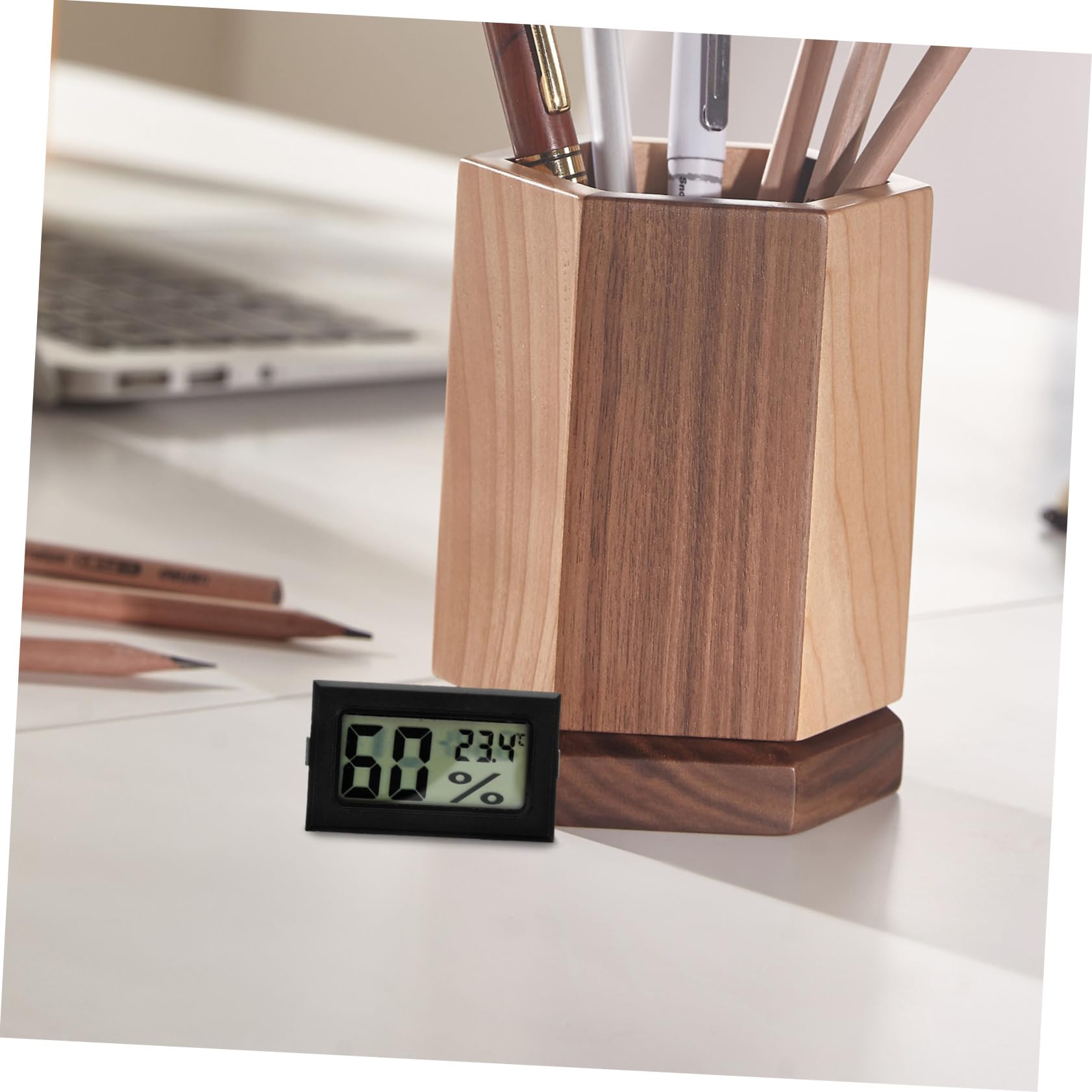 Amosfun 4 Sätze Hygrometer-thermometer Hygrometer Für Innen Feuchtigkeit Kleines Digitales Zimmerthermometer Drinnen Kleines Innenthermometer Abs Schwarz 3 Stück * 4