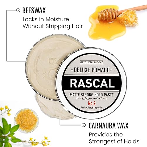 Miniatura 10 de Rascal Deluxe Pomade 4  Wet Light Hold Pomade Pomade No 4 34oz