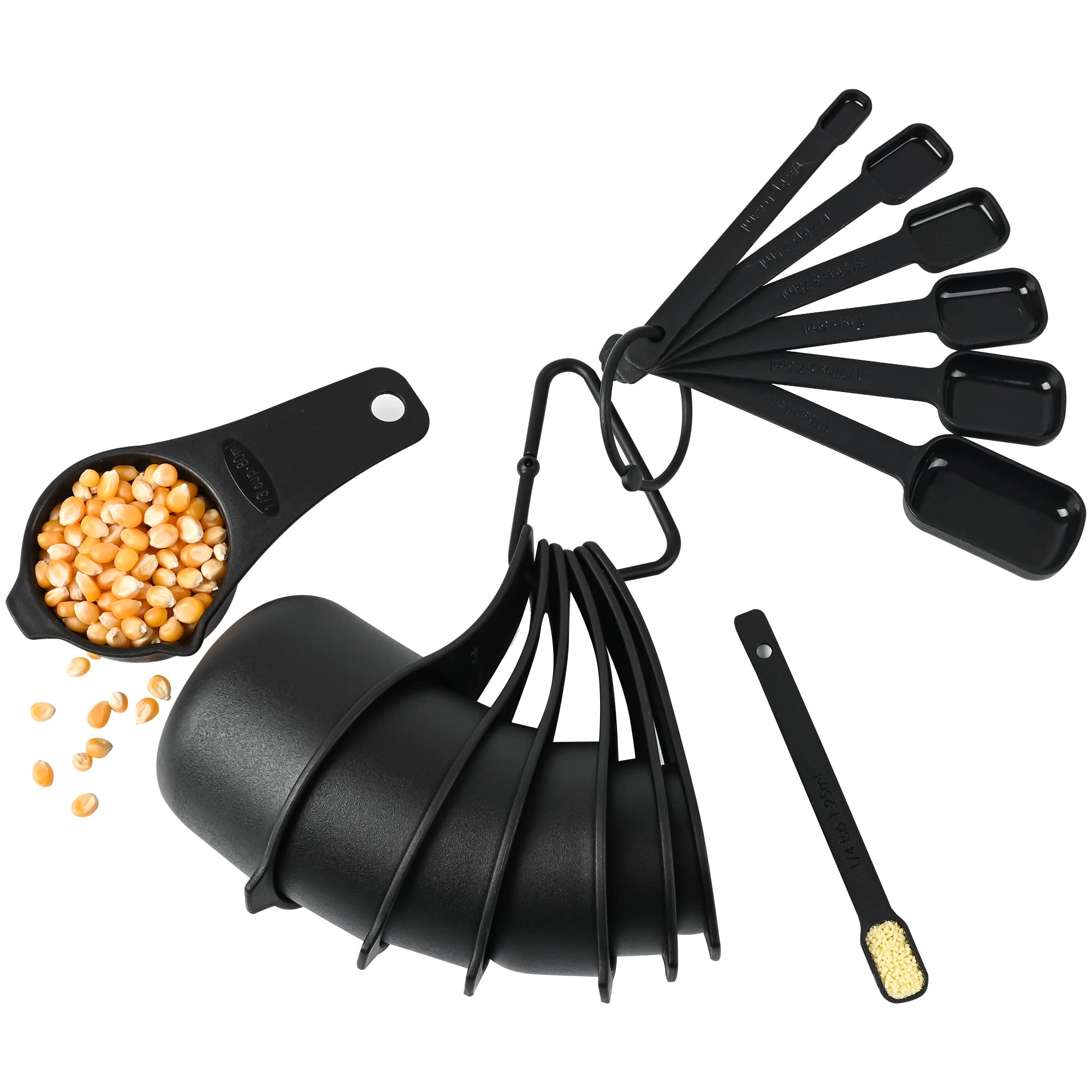 Juego de tazas y cucharas medidoras, Juego de tazas medidoras de plástico, Juego de cucharas medidoras y tazas medidoras de plástico, Juego de 15 tazas medidoras y cucharas medidoras de 5