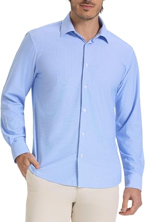 Mens Dress Button Down Shirt Long Sleeve Business Shirt